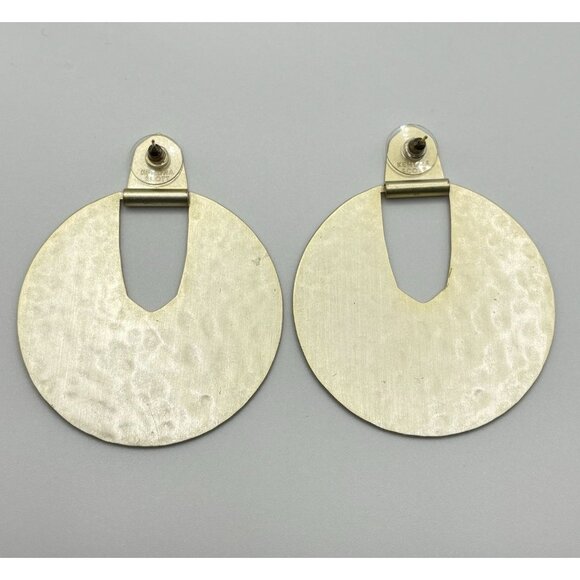 Kendra Scott Hammered Gold-Tone Statement Hoop Earrings - Picture 2 of 8